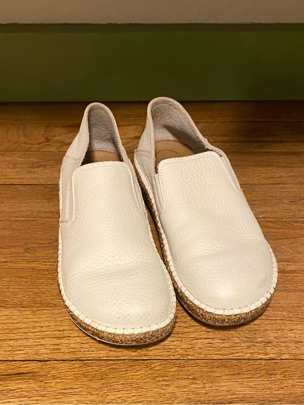 Callan white leather Birkenstocks